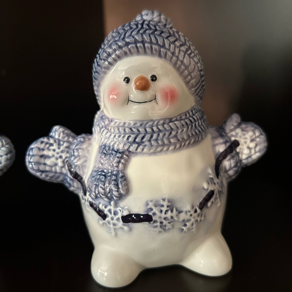 Snowman Figurines with Blue Accents - Picture 6 of 6